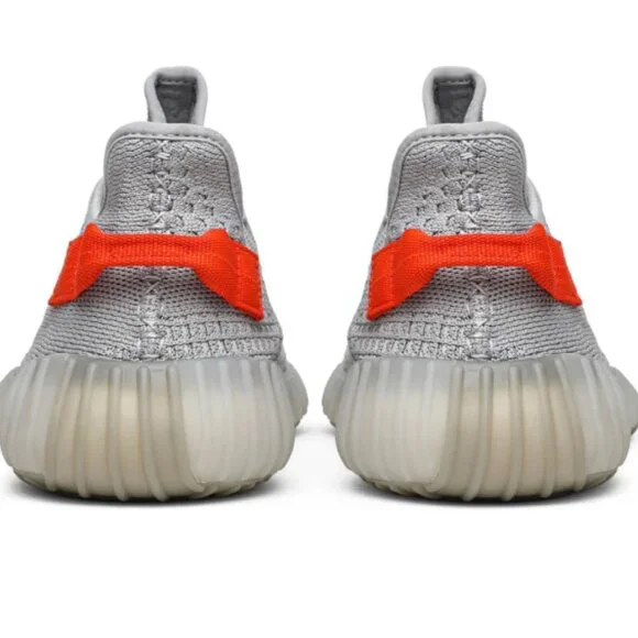 Grey Knit Casual Sneakers with Orange Heel Tab – Lightweight Comfortable Streetw - Picture 7 of 10